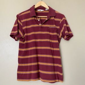 Burgundy & Gold Short Sleeved Polo T-Shirt